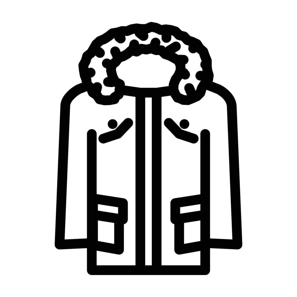 parkas ytterkläder manlig linje ikon vektor illustration