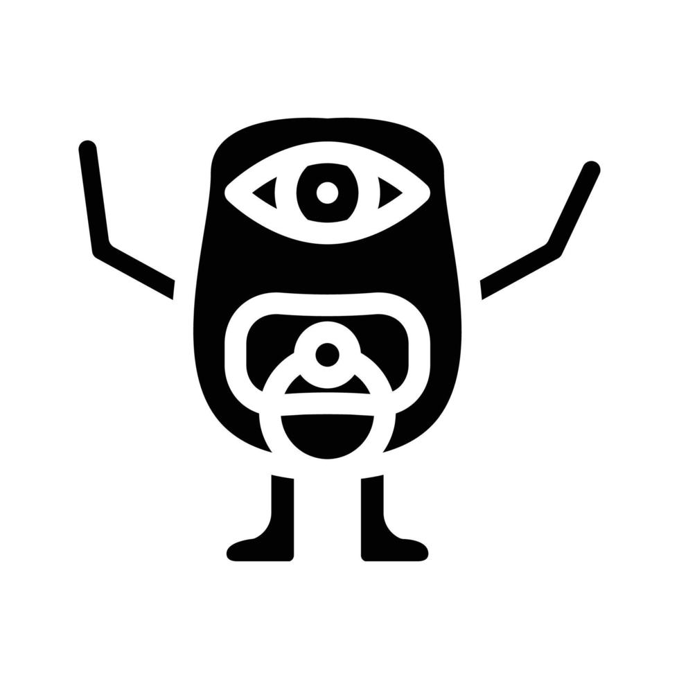 Baby Monster- Außerirdischer Glyphe Symbol Vektor Illustration