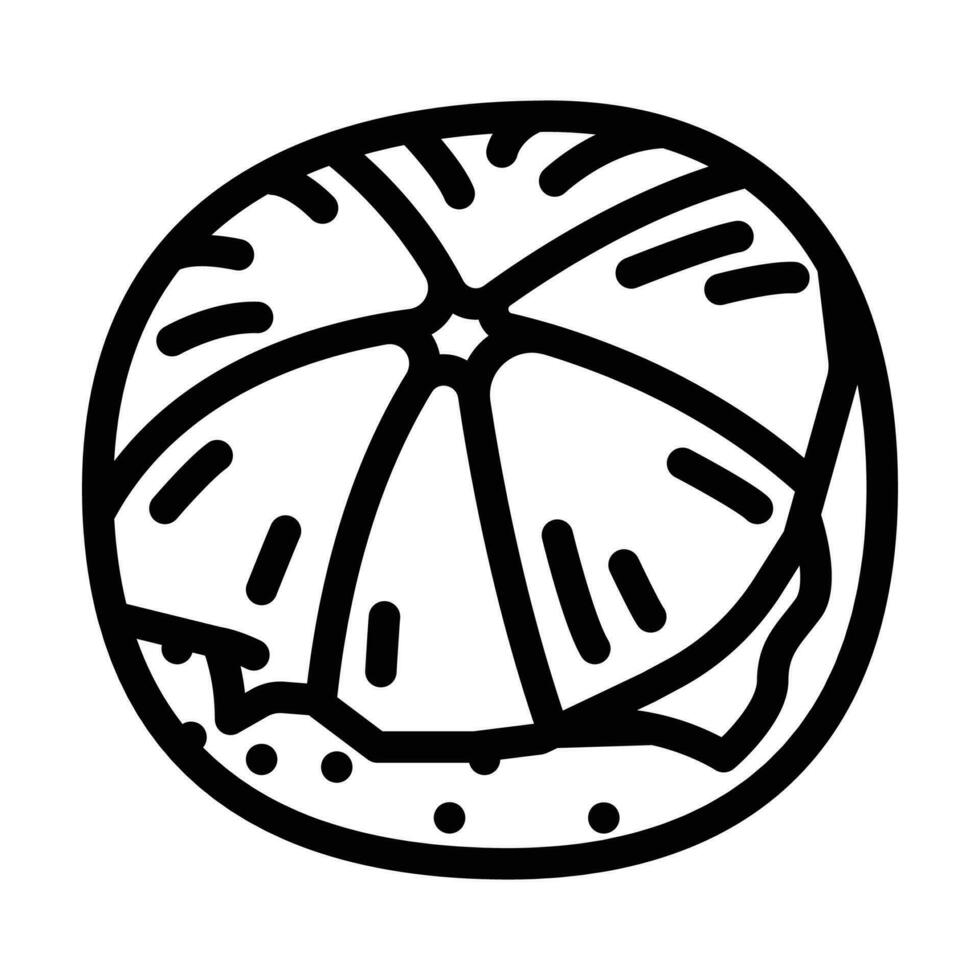 geschält Mandarin Linie Symbol Vektor Illustration