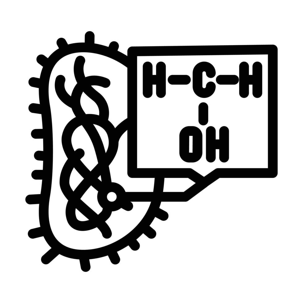 mikrobiologi molekyl strukturera linje ikon vektor illustration
