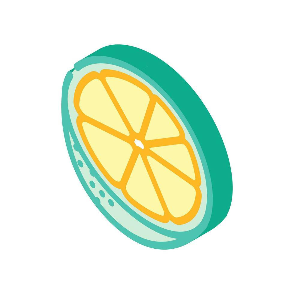 Mandarine Orangenschnitt isometrisch Symbol Vektor Illustration