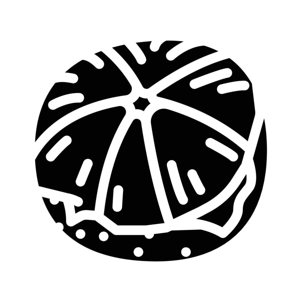 geschält Mandarin Glyphe Symbol Vektor Illustration