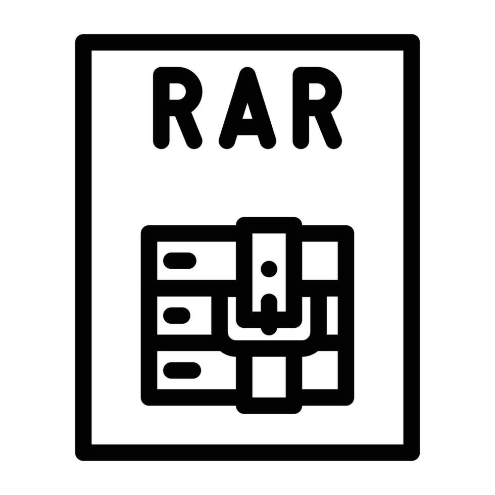 rar Datei Format dokumentieren Linie Symbol Vektor Illustration