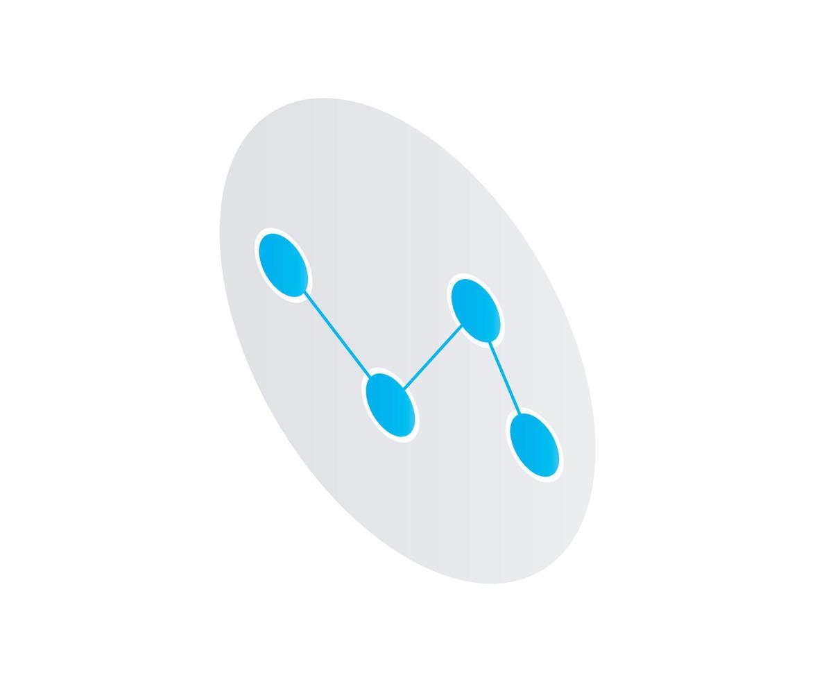 isometrisch Stil Symbol von Statistiken Daten isoliert auf Weiß Hintergrund vektor