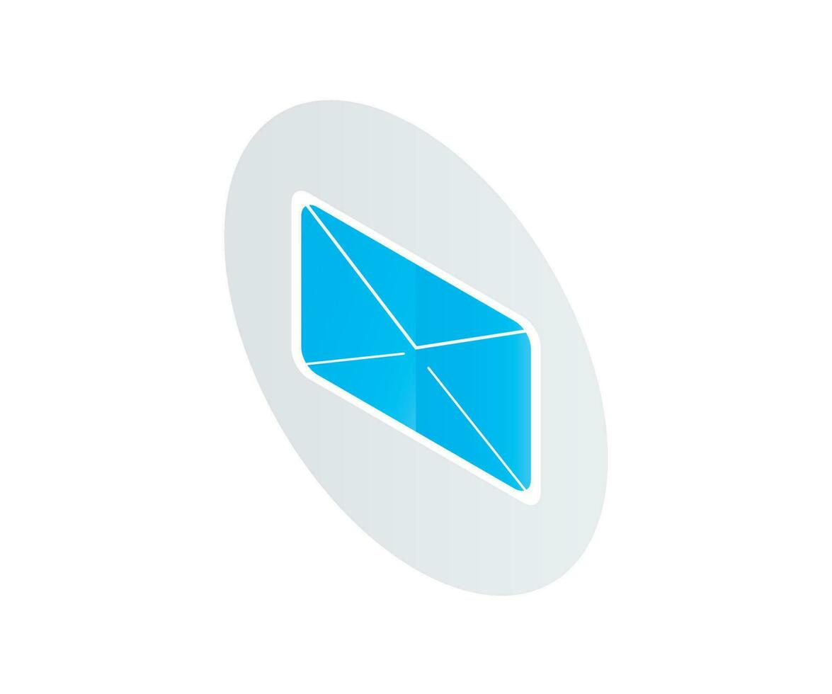 isometrisk stil ikon av e-post kuvert isolerat på vit bakgrund vektor