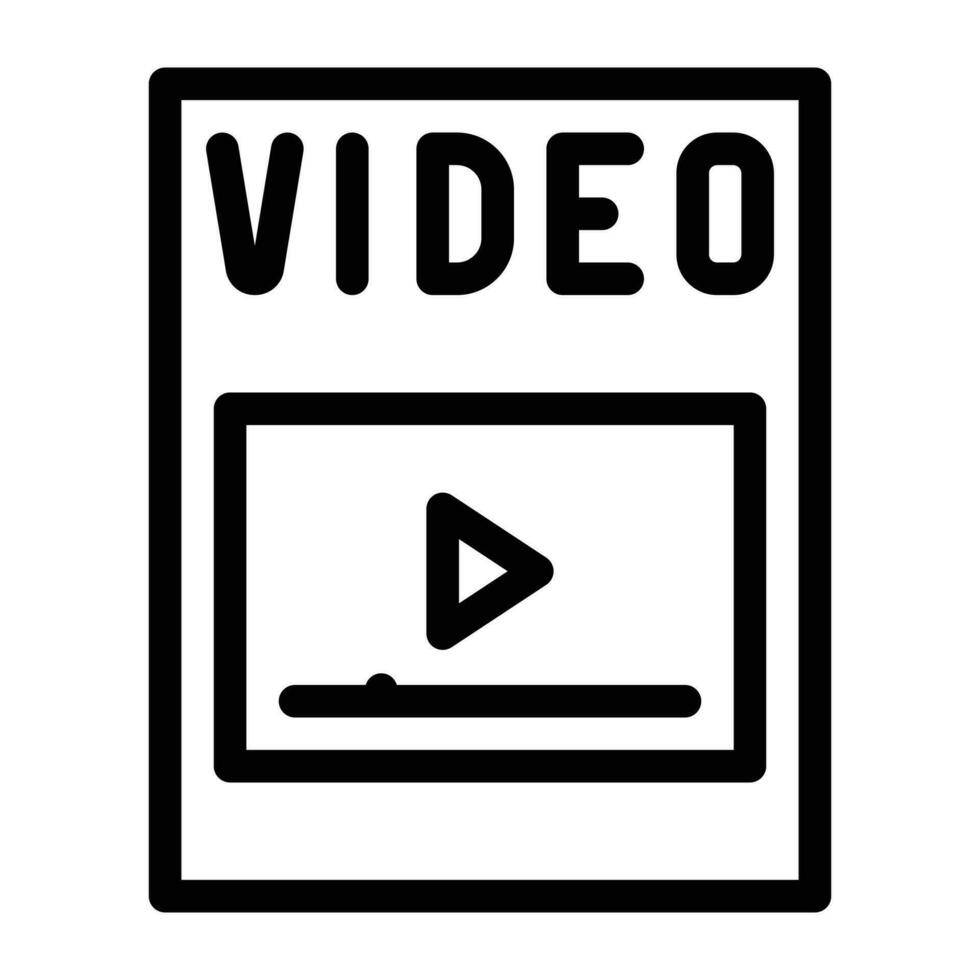 Video Datei Format dokumentieren Linie Symbol Vektor Illustration