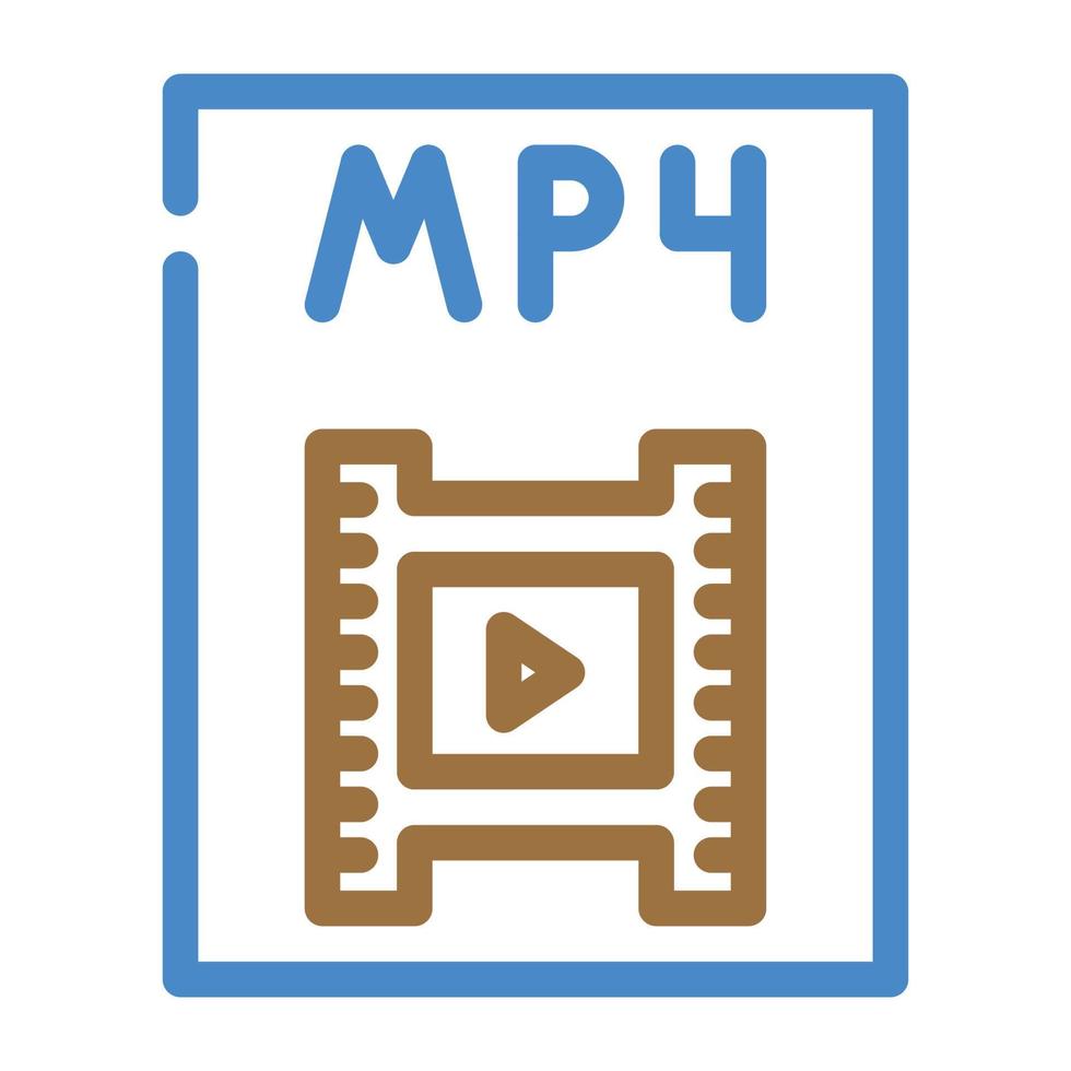 mp4 Datei Format dokumentieren Farbe Symbol Vektor Illustration