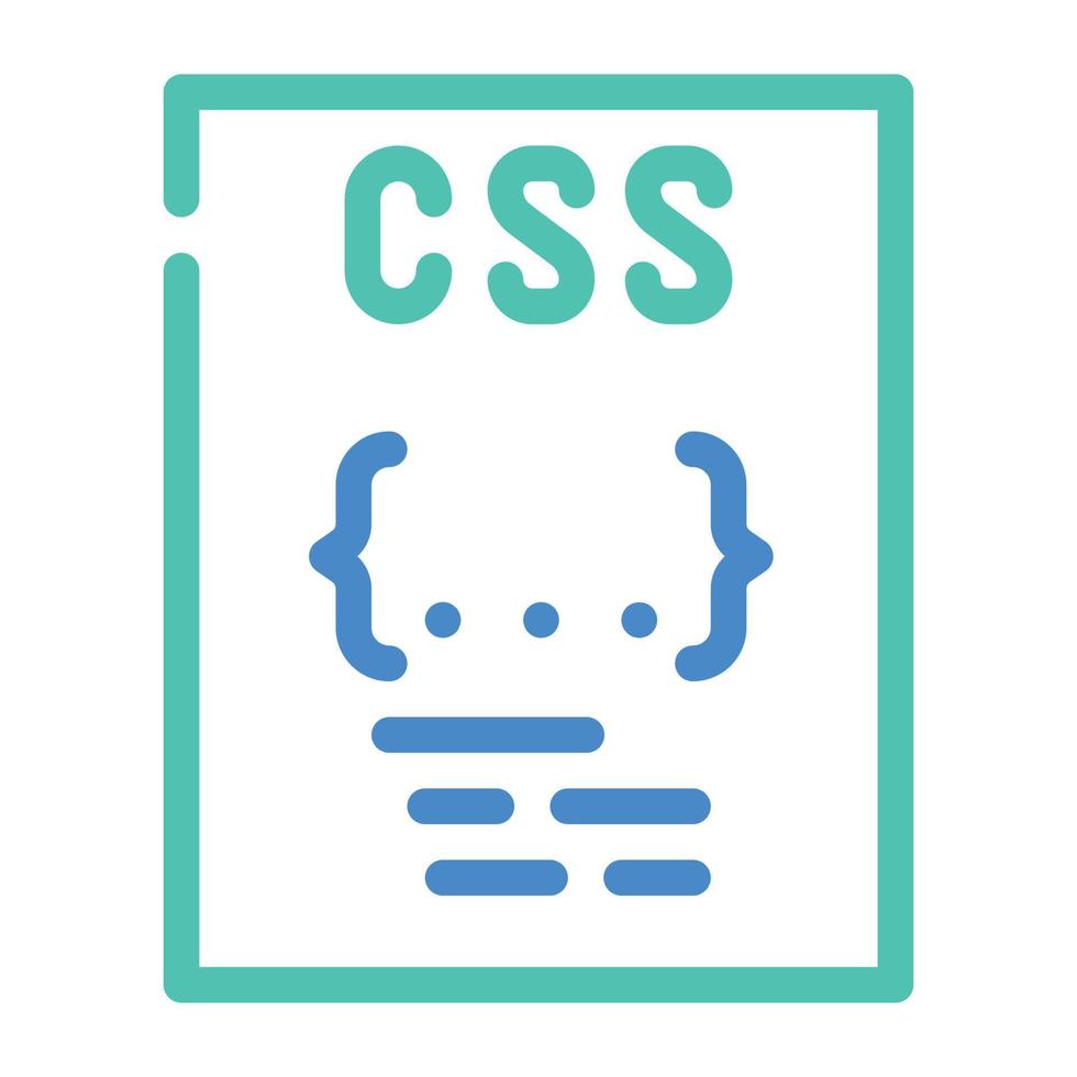 CSS Datei Format dokumentieren Farbe Symbol Vektor Illustration