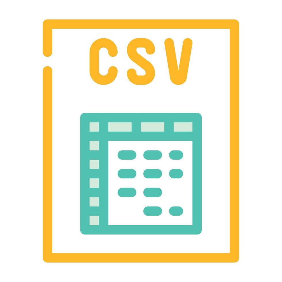 csv Datei Format dokumentieren Farbe Symbol Vektor Illustration