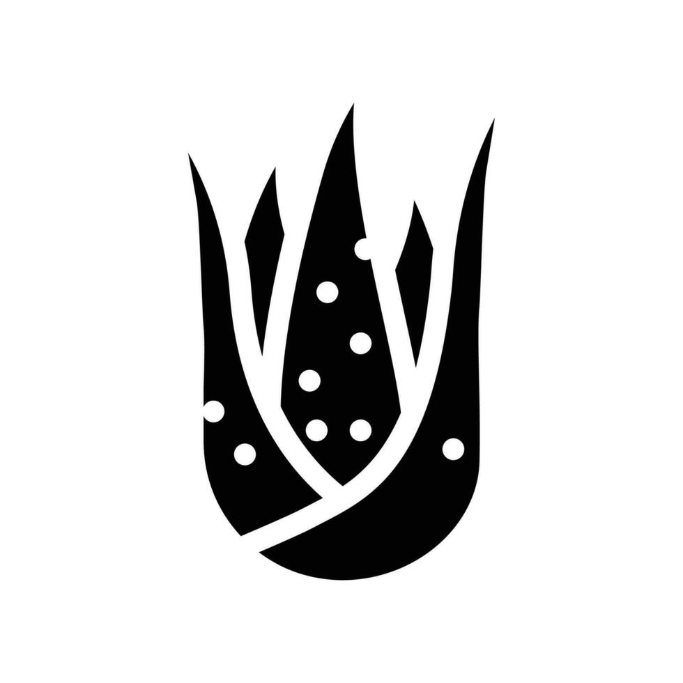 Grün Aloe vera Glyphe Symbol Vektor Illustration