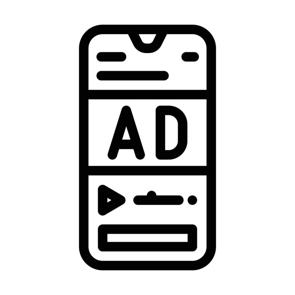 Video Werbung Linie Symbol Vektor Illustration