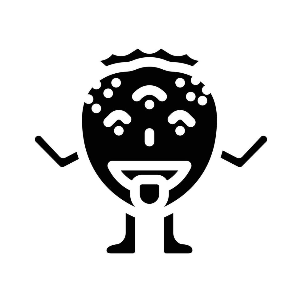 Comic Monster- süß Glyphe Symbol Vektor Illustration