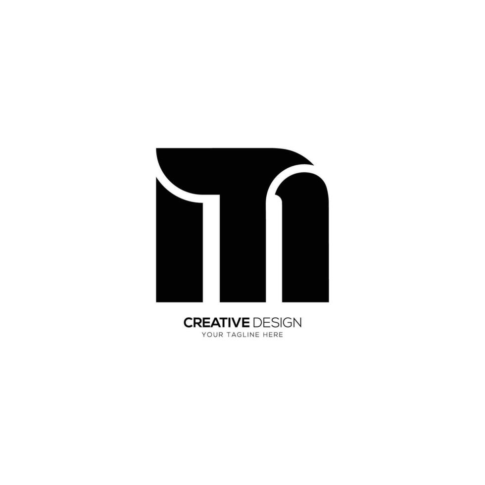 brev m t modern form monogram logotyp vektor