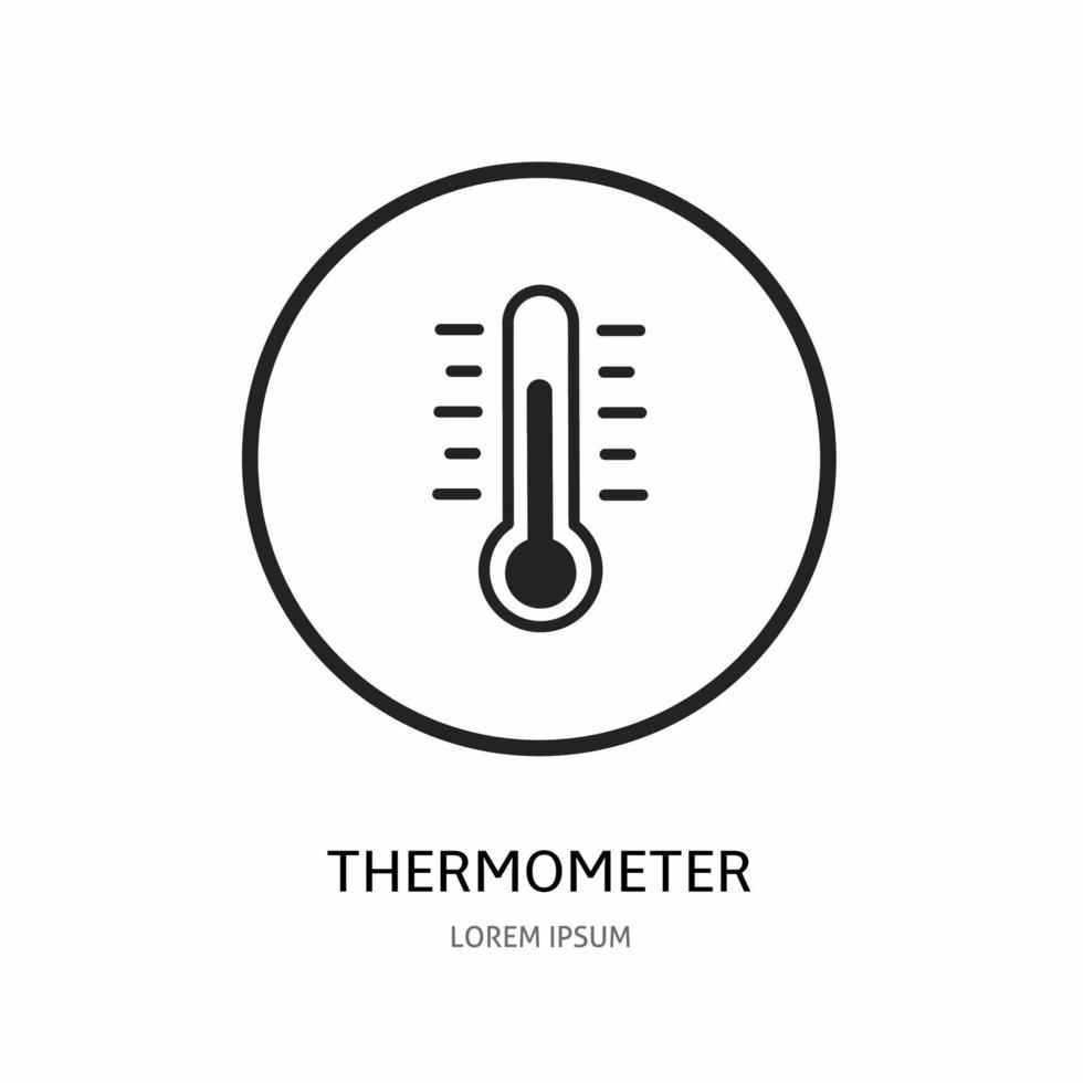 termometer ikon illustration tecken för logotyp. stock vektor. vektor