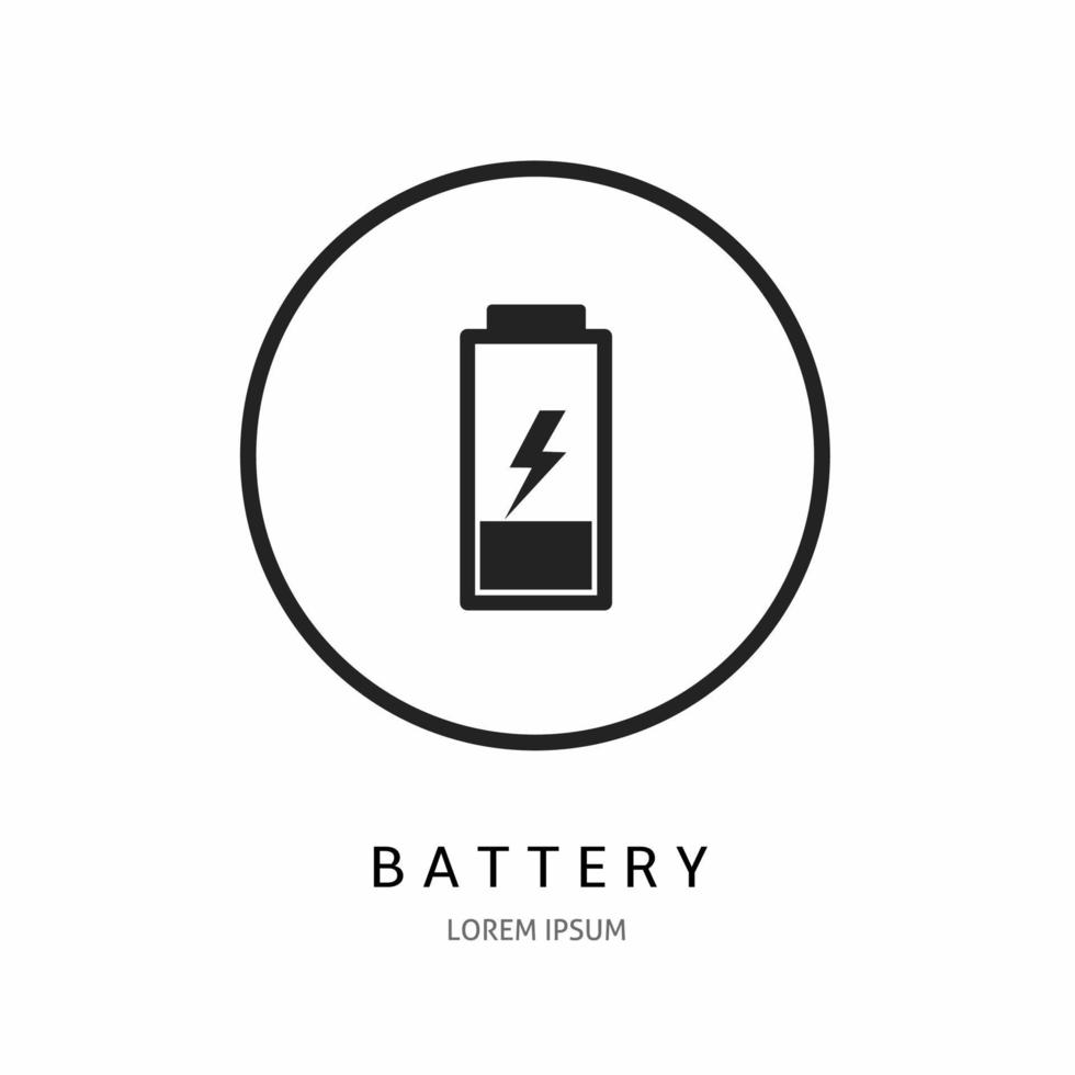 batteri illustration tecken för logotyp. stock vektor. vektor