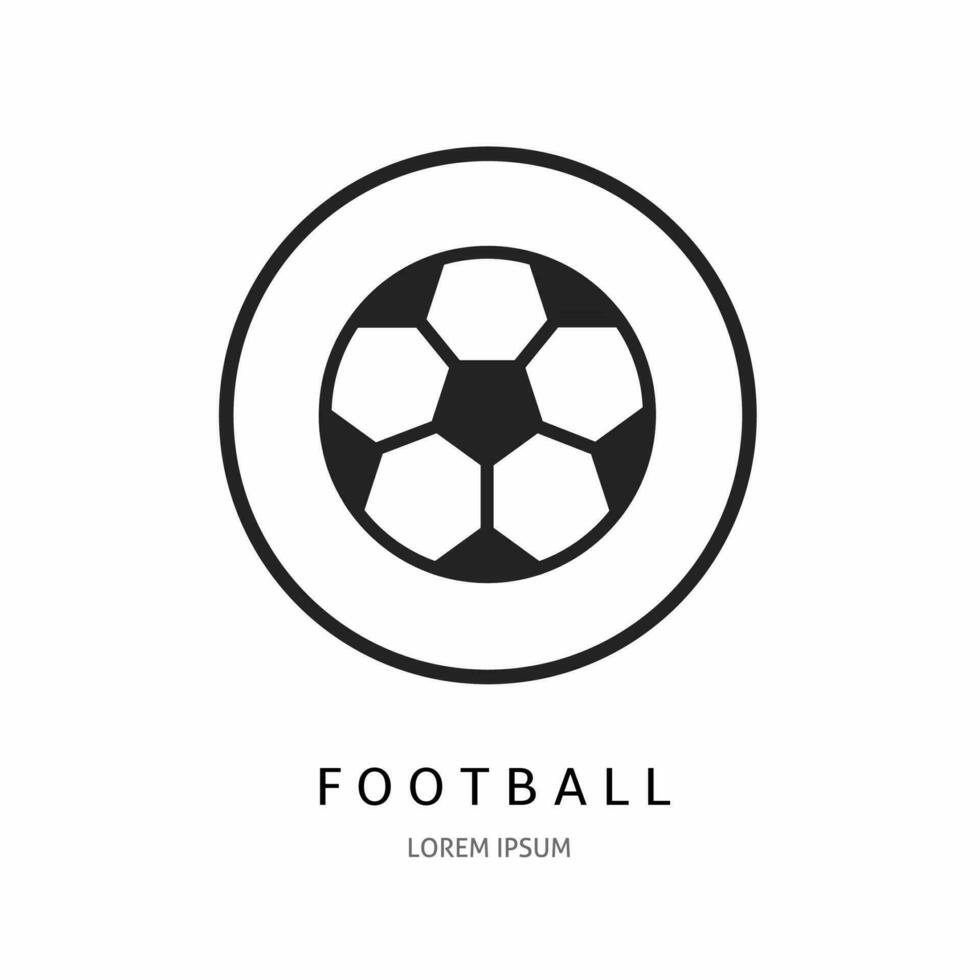 Fußball Illustration Zeichen zum Logo. Lager Vektor. vektor