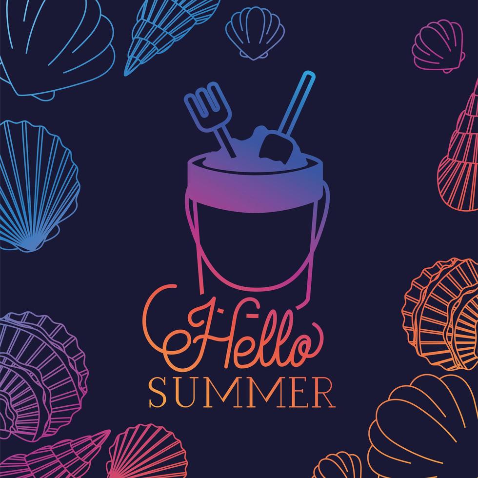 Hallo Sommer und Urlaub Silhouette Design vektor