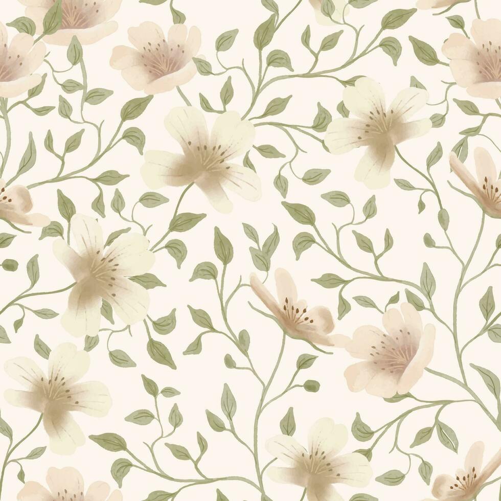 Blühen Baum. nahtlos Muster mit Blumen. Frühling Blumen- Textur. Hand gezeichnet botanisch Vektor Illustration.