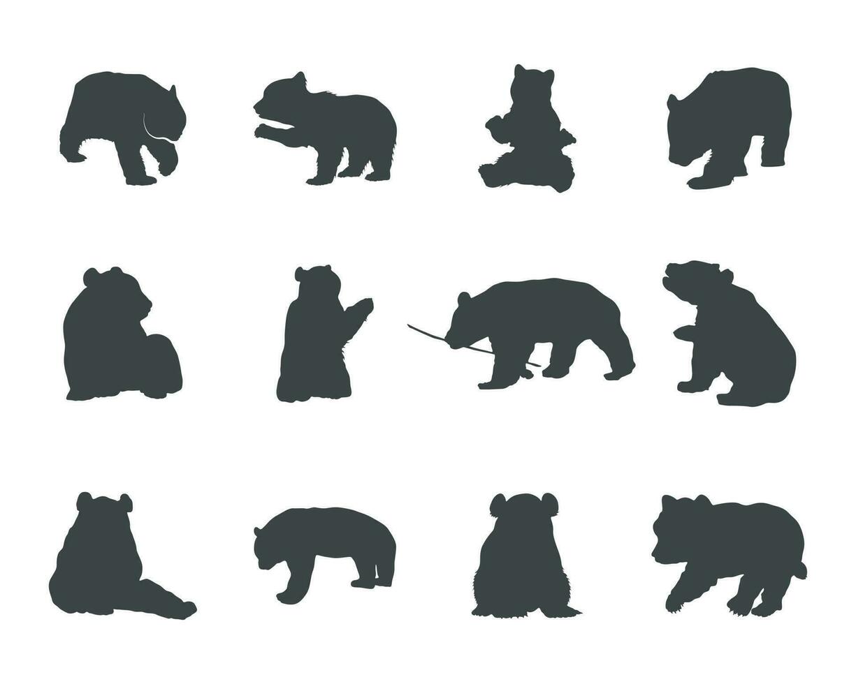 Panda Silhouetten, Riese Panda Silhouette, Panda svg bündeln vektor