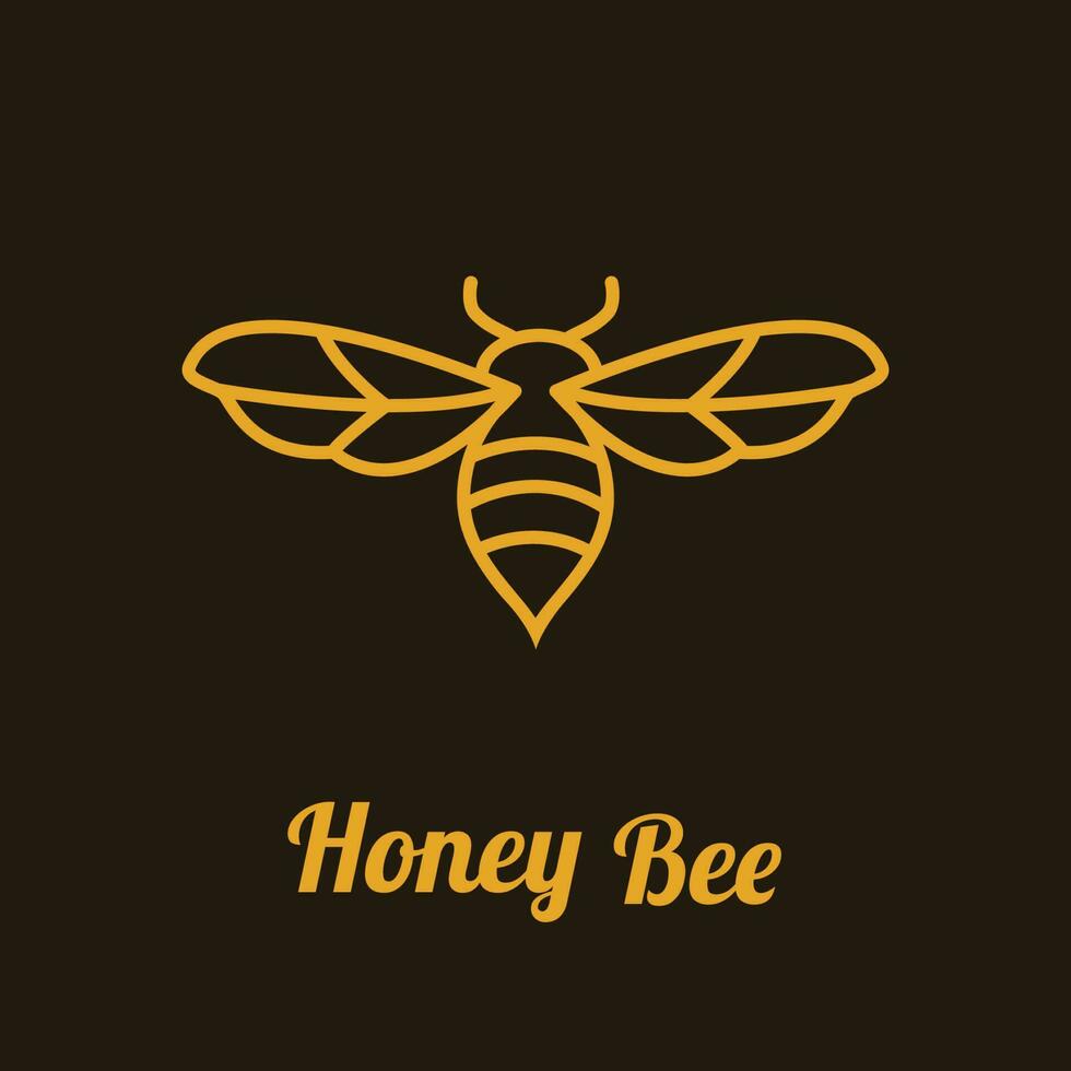 Honigbienen-Logo-Design-Gliederungskonzept-Vektorillustration vektor