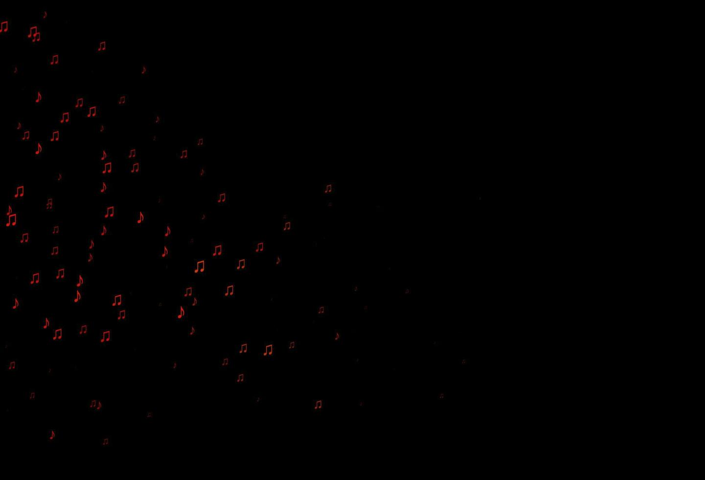 dunkelorangefarbener Vektorhintergrund mit Musiksymbolen. vektor