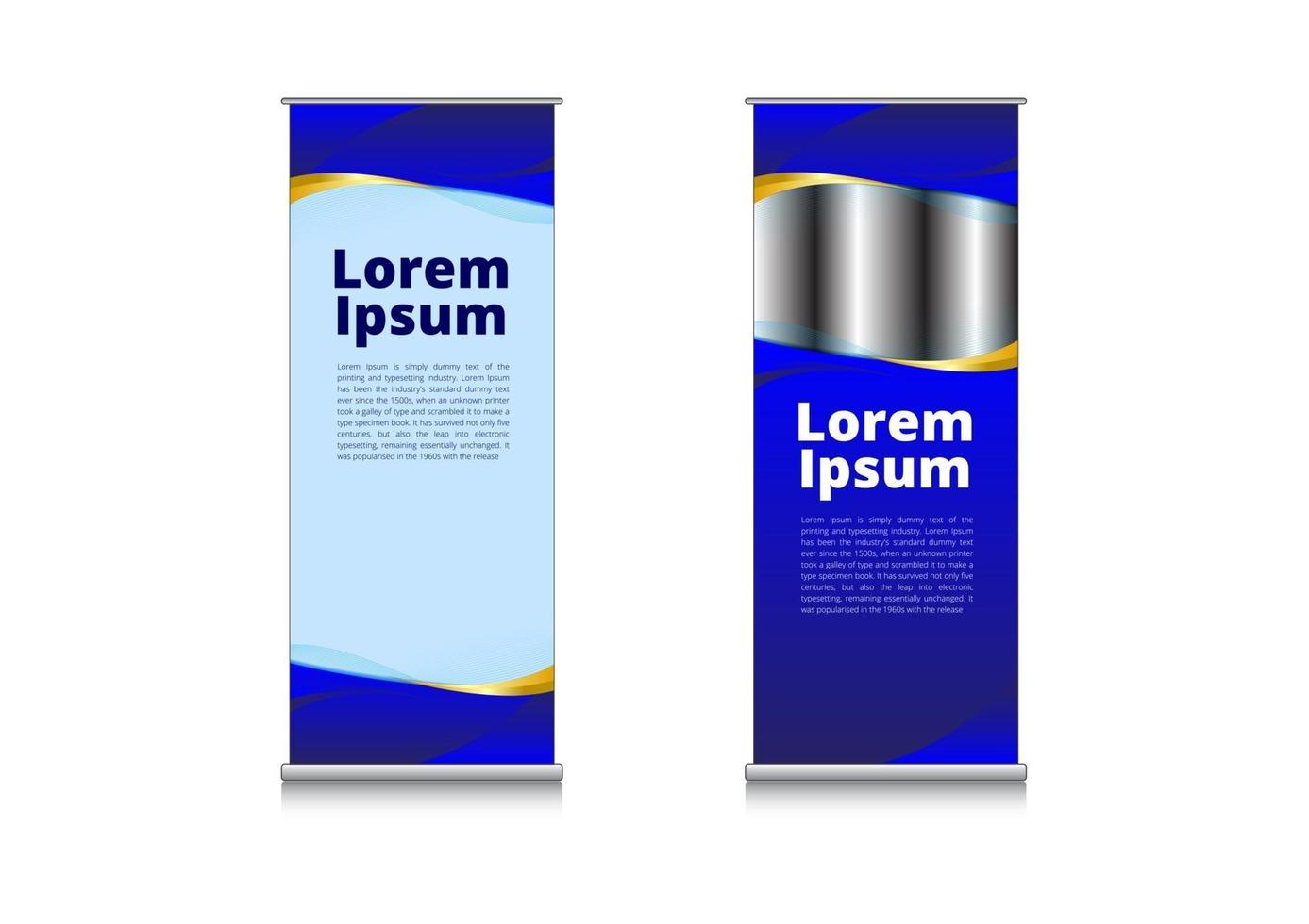 business roll up standee design banner abstrakt blå guld bakgrund vektor