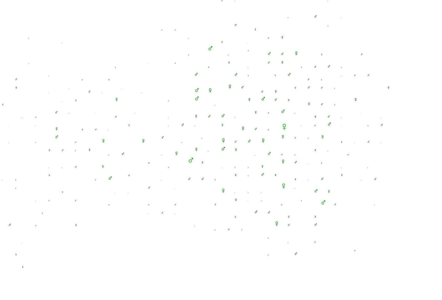 hellgrüner Vektorhintergrund mit Geschlechtssymbolen. vektor