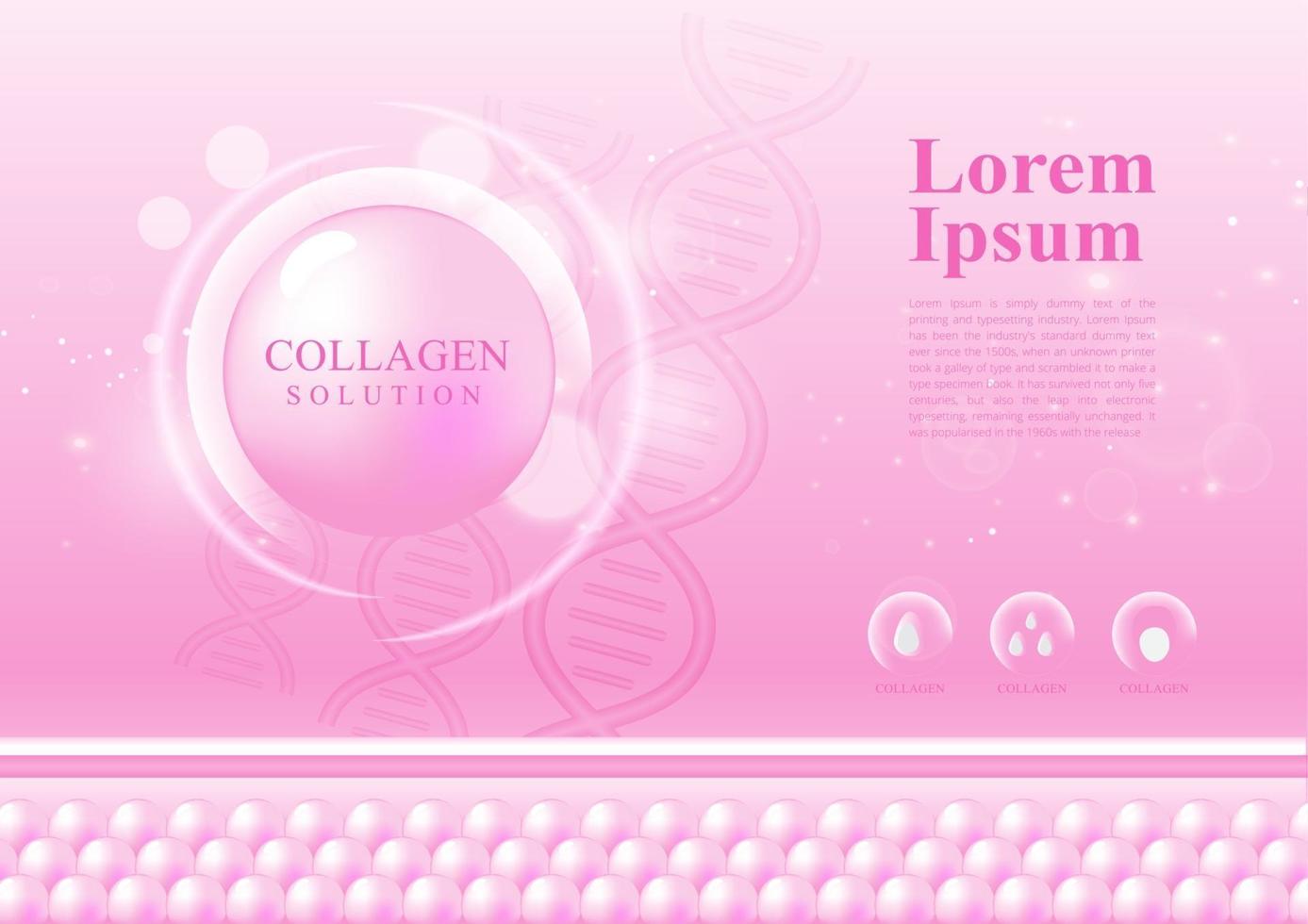 abstrakte Hintergrund rosa Farbe für Kosmetik Kollagenlösung Hautpflege elegantes Design Vektor-Illustration vektor