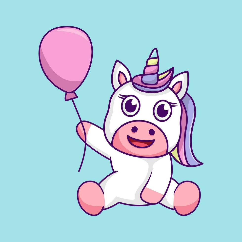 süß Einhorn Illustration, süß und Spaß vektor