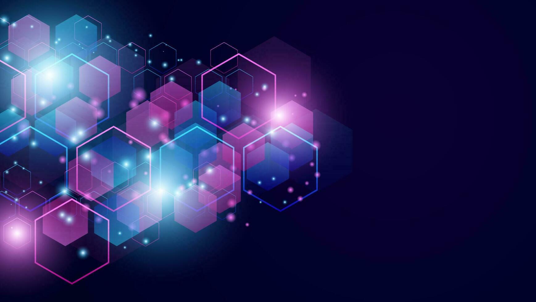 abstrakt teknologi bakgrund. värld av digital teknologi företag information. hexagonal bakgrund. vektor