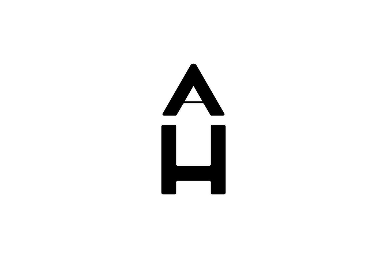 schwarz Weiß Initiale Brief ein h Stift Negativ Raum Logo vektor