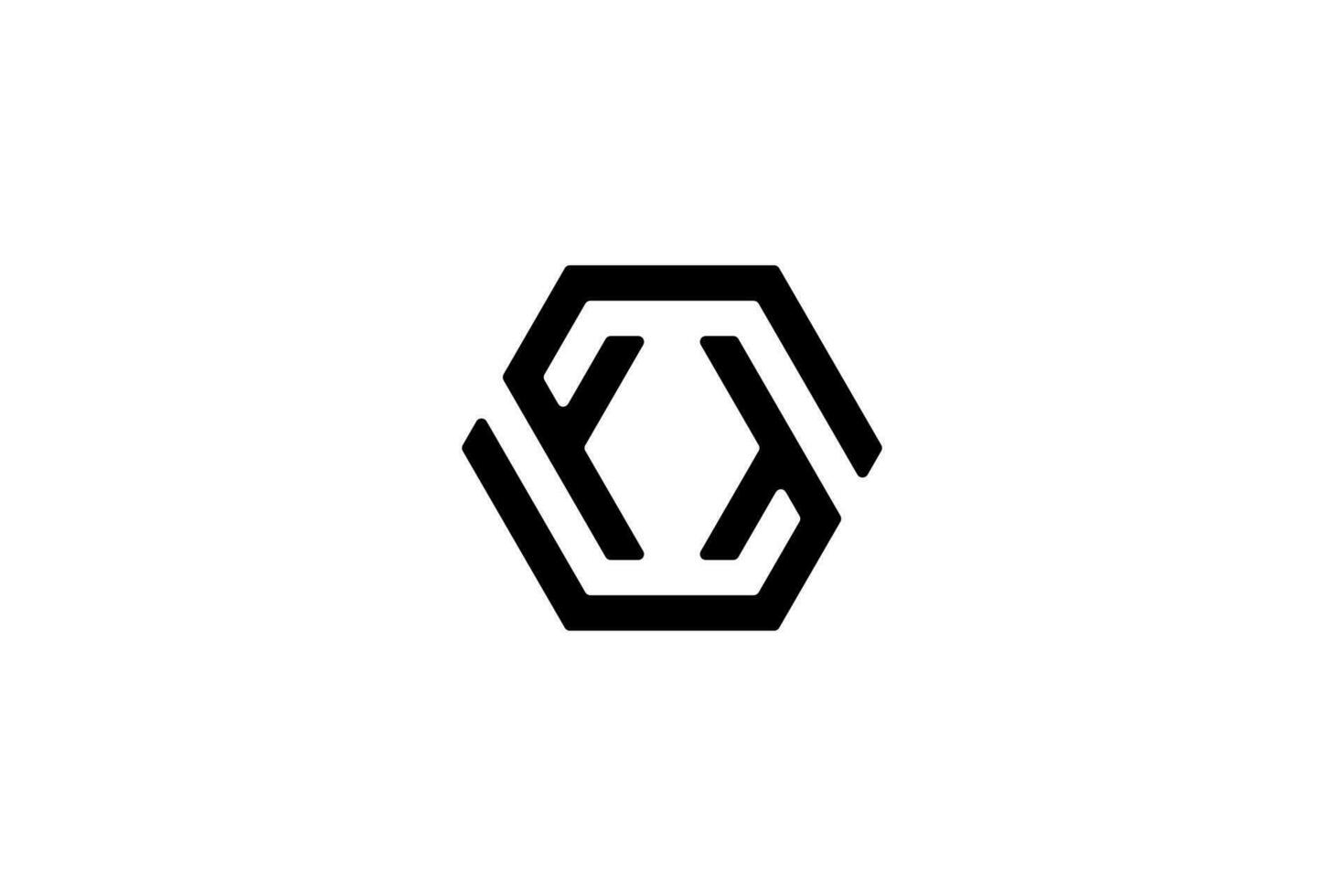 svart första brev f kub låda sexhörning logotyp vektor