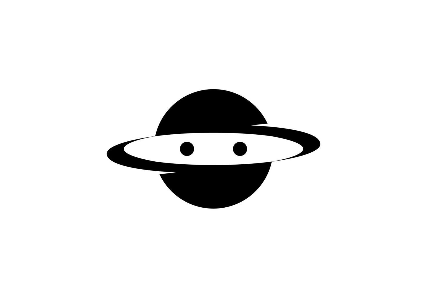 schwarz Weiß Globus UFO Außerirdischer Ninja Logo vektor