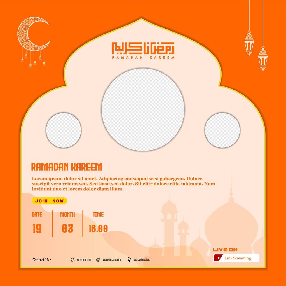 islamic social media posta mall för ramadan kareem och Bra för annan islamic fest vektor