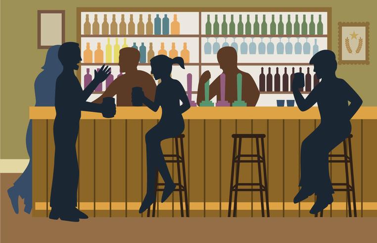 Überfüllten Bar Illustration vektor