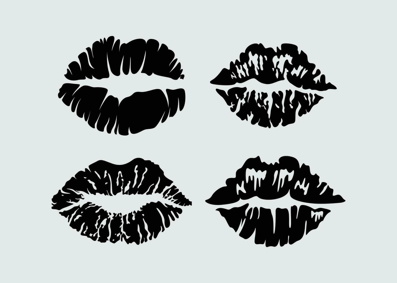 Lippen Küsse ehemalige Kuss Illustration Vektor Element einstellen isoliert Aufkleber bündeln editierbar