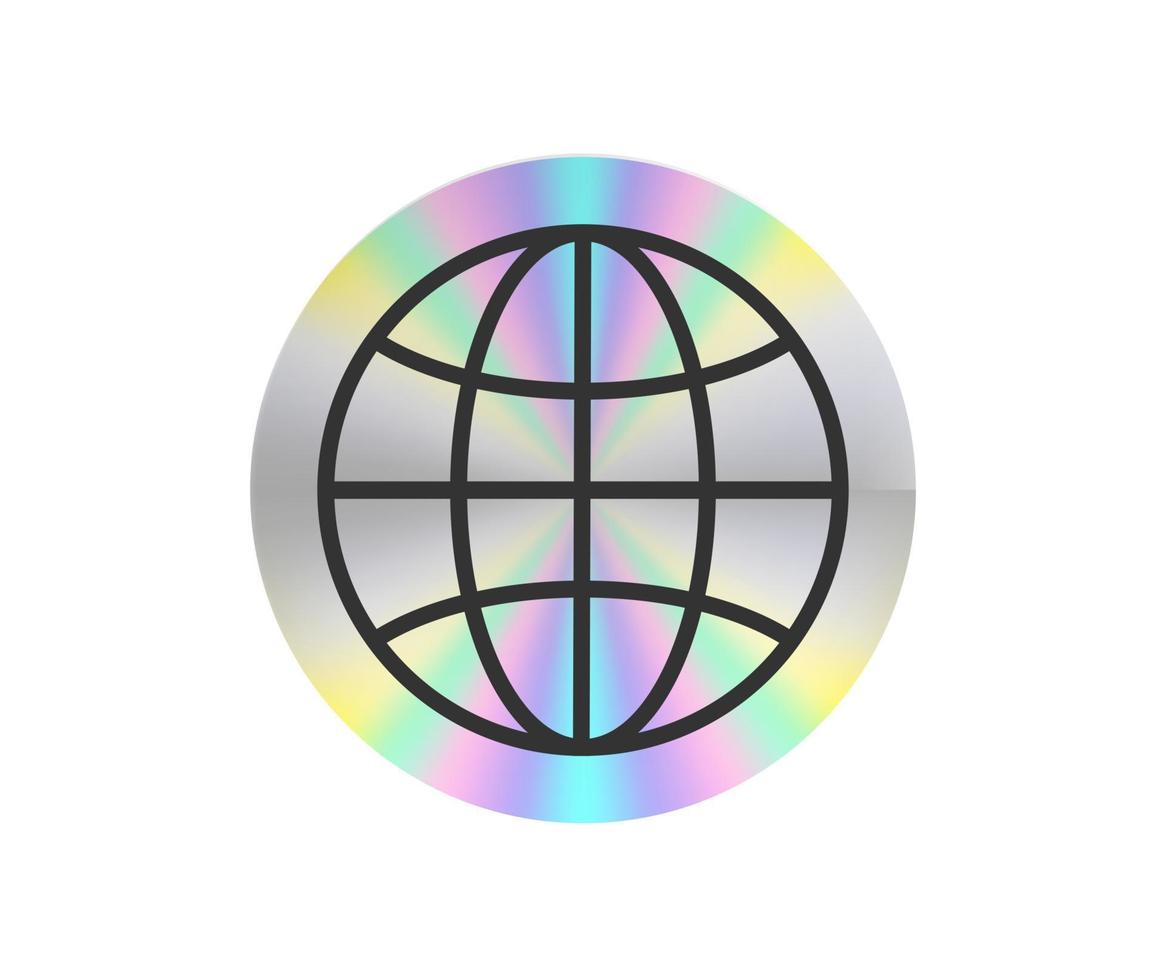 holografiska klistermärke i en trendig retro y2k stil. vektor grafisk med texturerad folie effekt