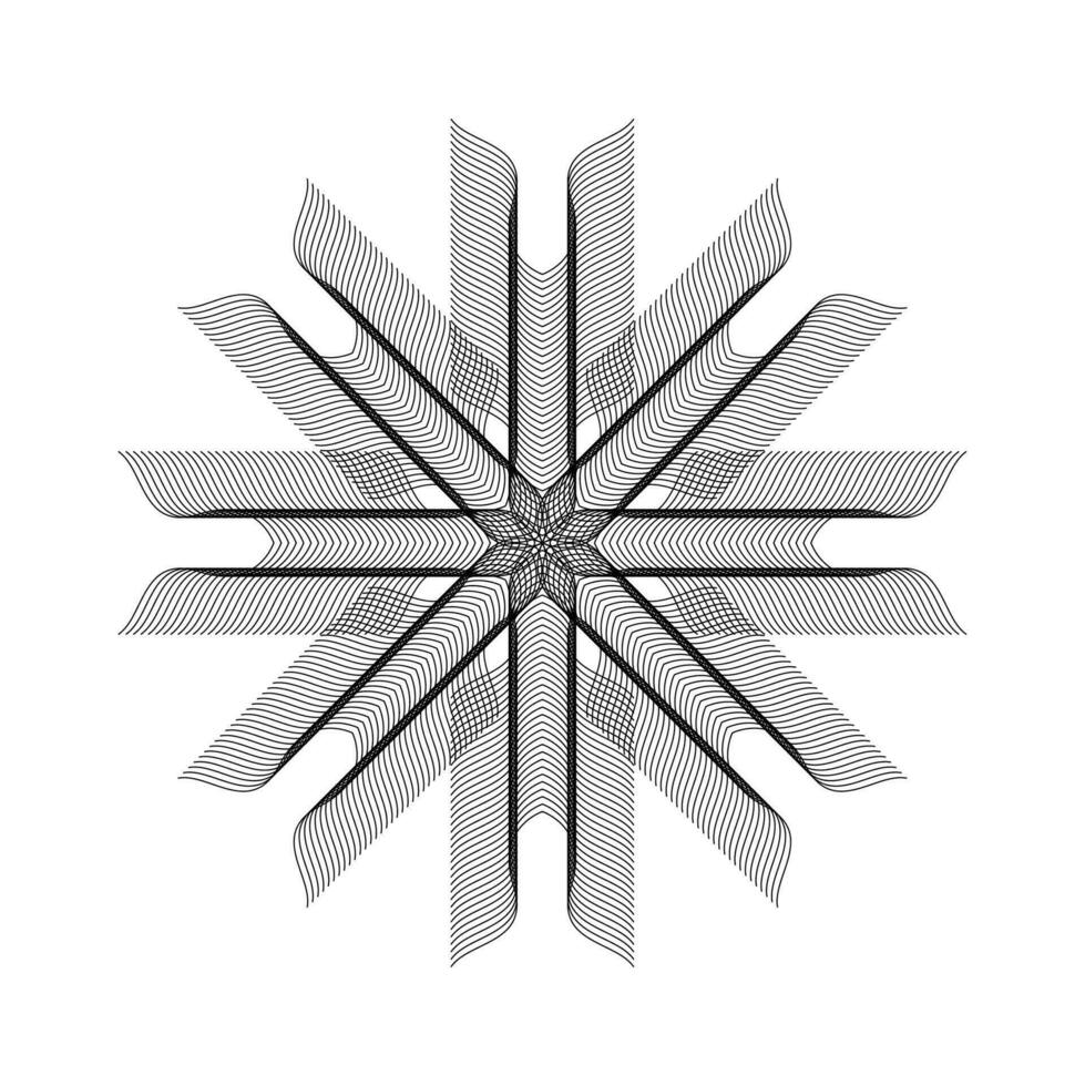 abstrakt blommig snö rader runda illustration design. vektor