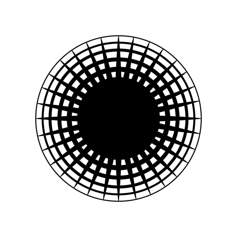 abstrakt kreisförmig Linien und groß schwarz Punkt Mandala. vektor