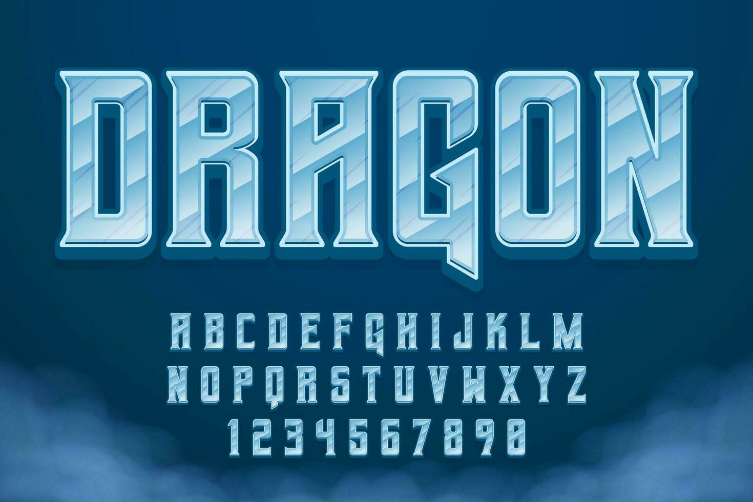 dekorativ Drachen Schriftart und Alphabet Vektor