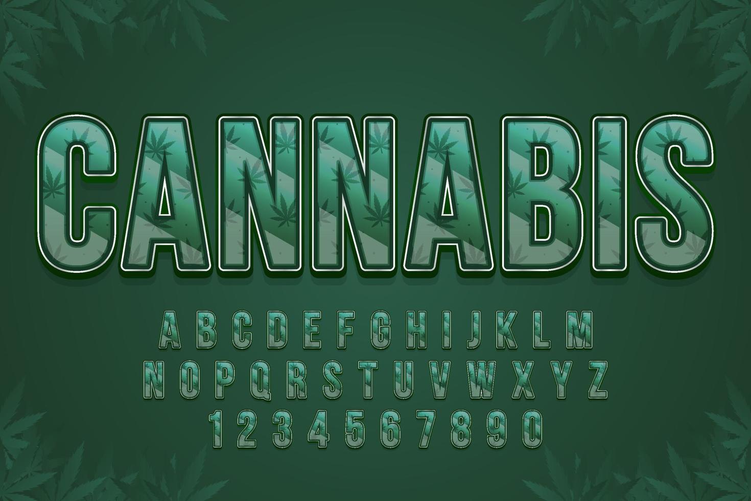 dekorativ redigerbar cannabis text effekt vektor design