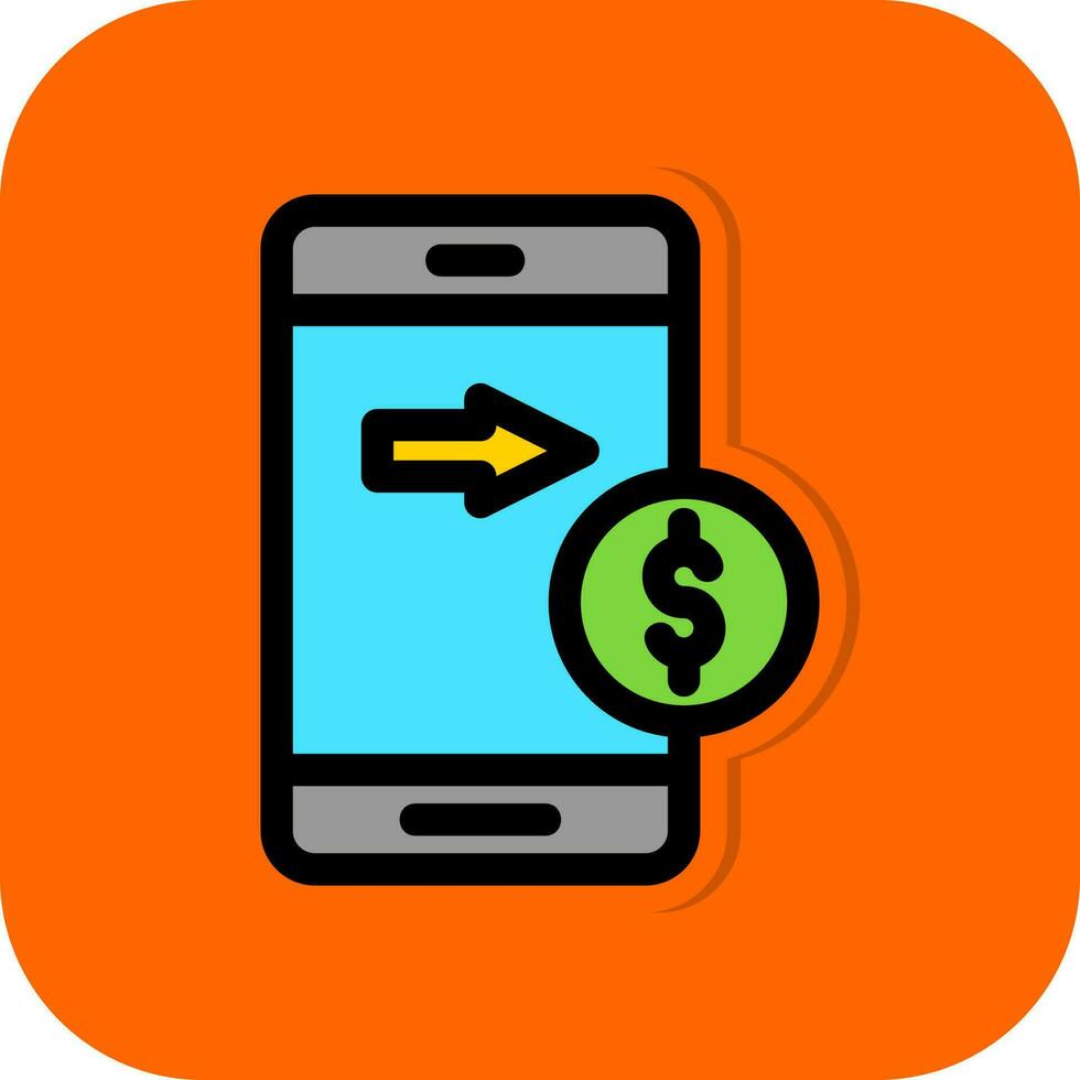 Senden Sie Geld mobiles Vektor-Icon-Design vektor