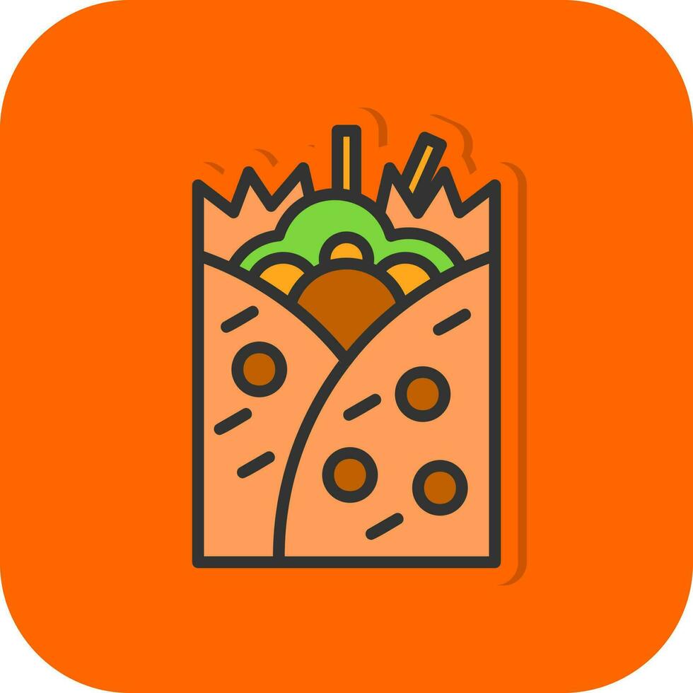 Burrito-Vektor-Icon-Design vektor