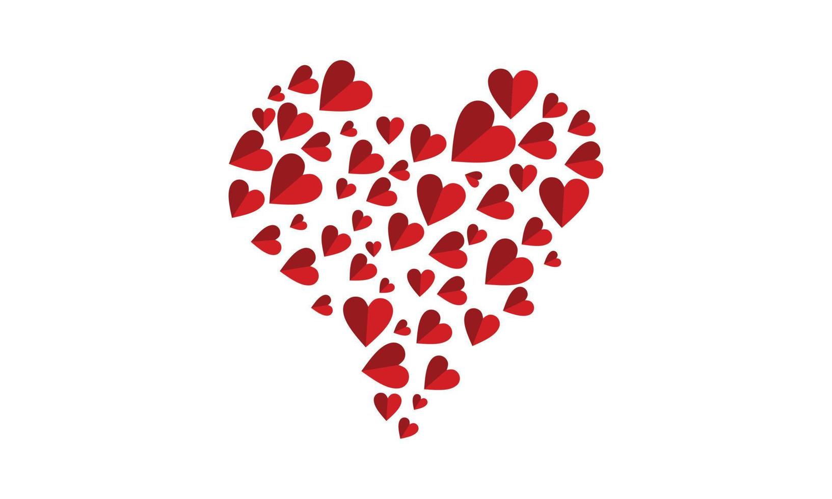 Illustration von ein Herz im das gestalten von viele Herzen. Valentinstag Tag, Gruß Karte, Hochzeit Einladung vektor