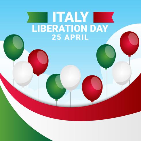 Italien Frihetsdagen Patriotisk Design vektor