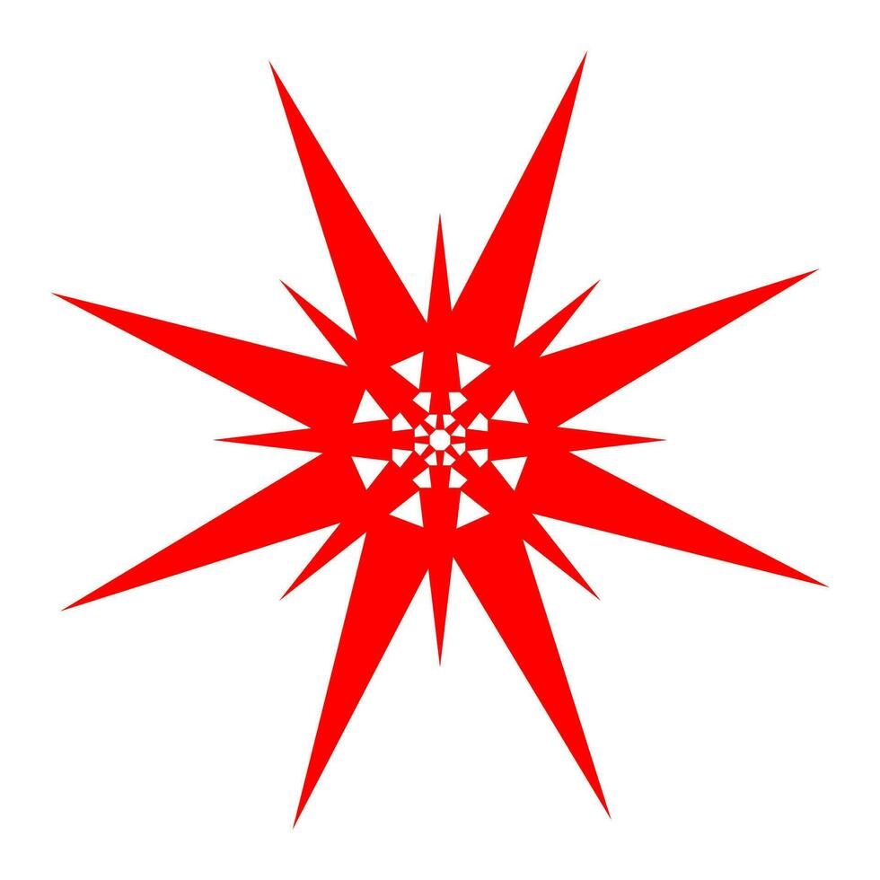 röd skarpt vektor stjärnor på vit bakgrund.