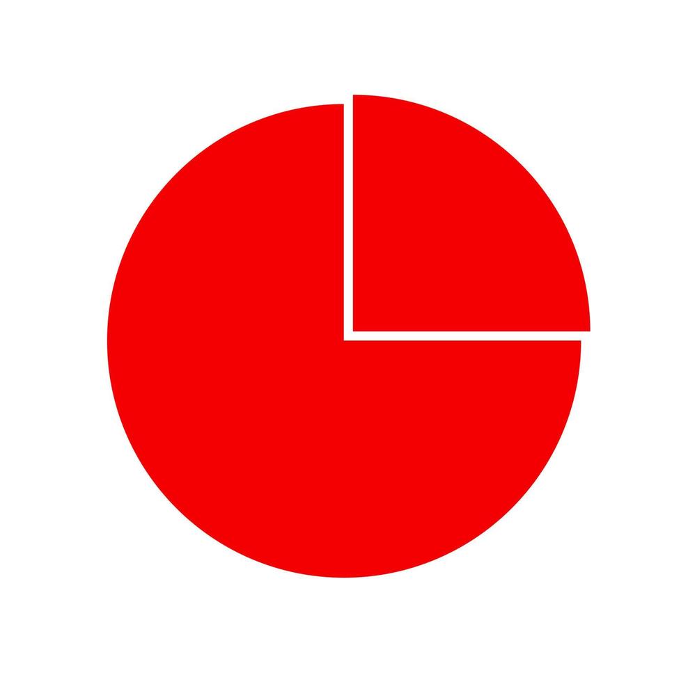 rot runden Kuchen Diagramm Vektor Symbol.