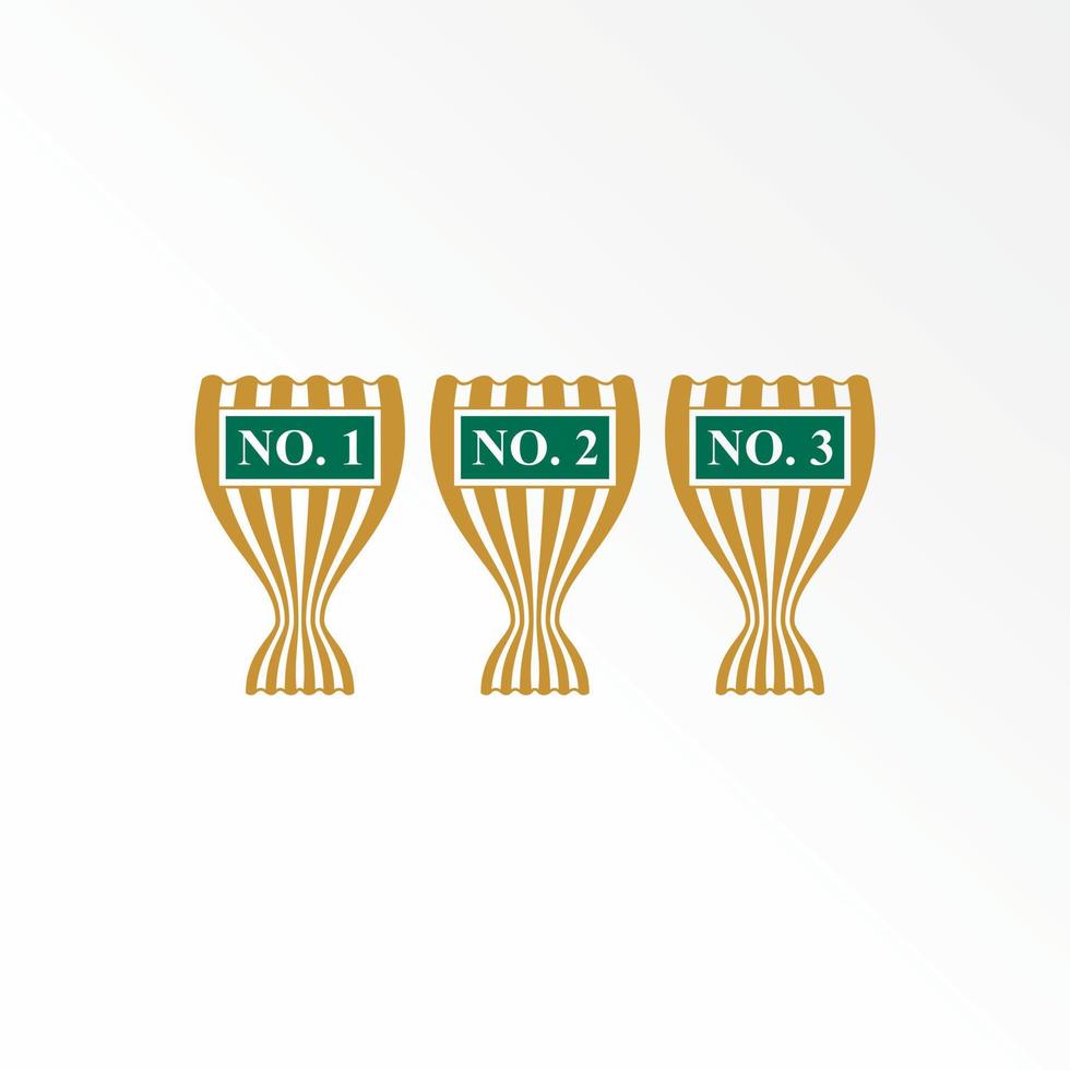 einzigartig Trophäe Tasse Gewinner Champion zum Nummer 123 Bild Grafik Symbol Logo Design abstrakt Konzept Vektor Aktie. können Sein benutzt wie ein Symbol verbunden zu Turnier oder Preis-