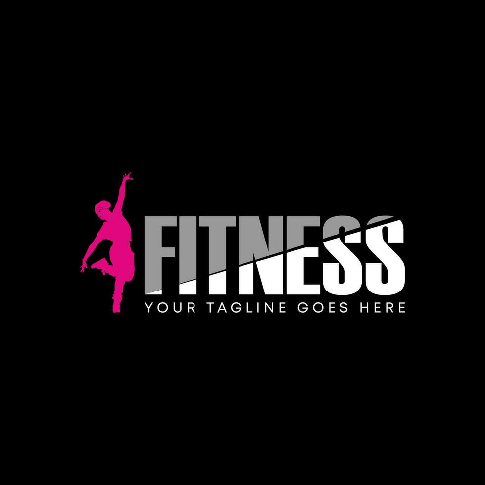 Schreiben Fitness im Brief Schneiden Schriftart mit Frau tanzen Bild Grafik Symbol Logo Design abstrakt Konzept Vektor Aktie. können Sein benutzt wie ein Symbol verbunden zu Initiale oder Sport.