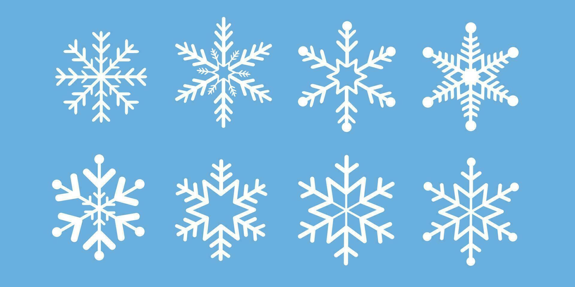 snöflinga vinter- ikoner uppsättning. snöflinga vektor ikon. vinter- illustration symbol.